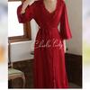 Ice Silk Long Sleeve Extra Long Robe with Chest Pad & Camisole Nightdress for Women