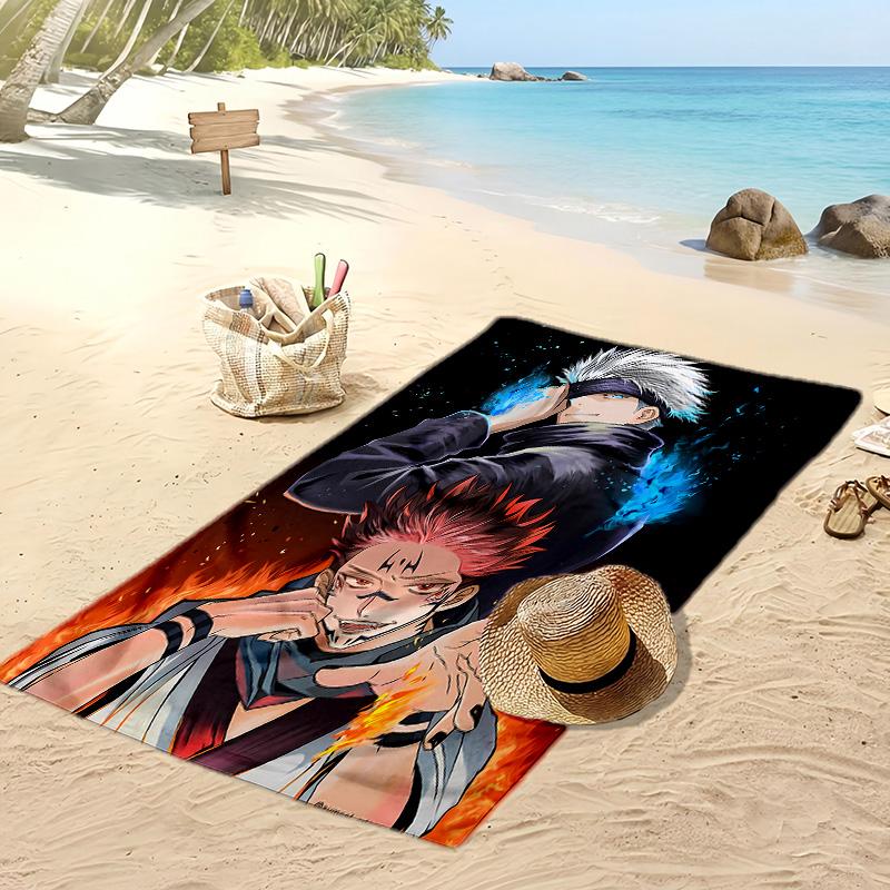 Asciugamano da Spiaggia Asciugatura Rapida Stampato Jujutsu Kaisen Asciugamano da Bagno Super Assorbente Morbido Leggero per Piscina Viaggi Estivi