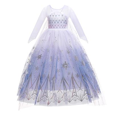 Vestido de Princesa Floco de Neve Anna & Elsa de Frozen 2 - Fantasia de Natal para Meninas