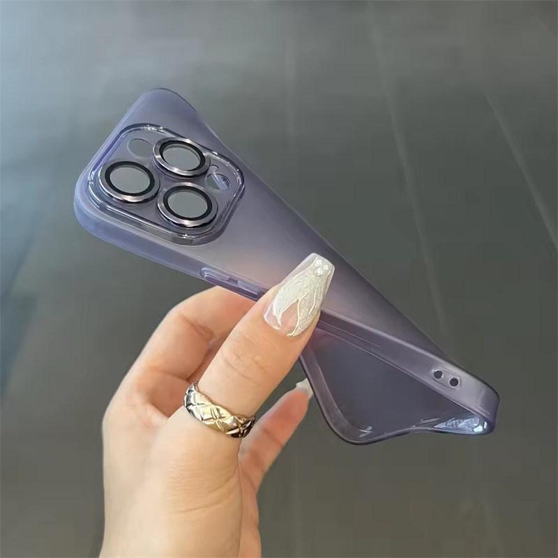 Luxury Matte Ultra Thin Soft TPU Case For iPhone 15 14  13 12 11 Pro Max Transparent Clear Metal Camera Protector Cover
