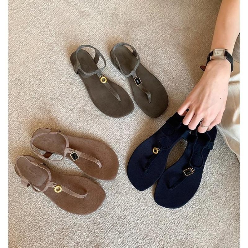 New Style Shoes Retro Buckle Flat Sandals
