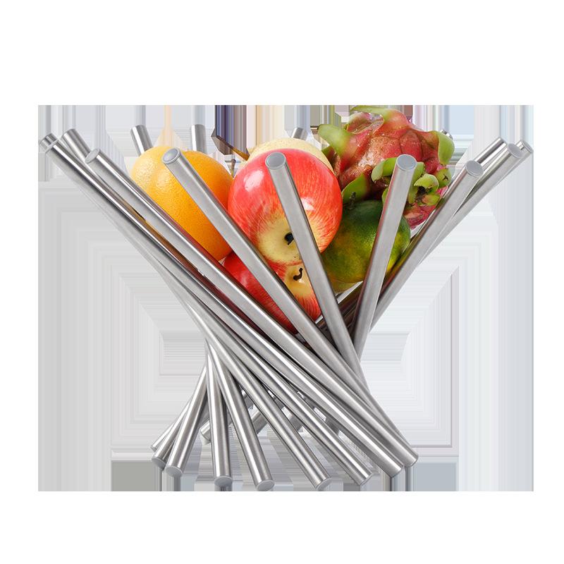Stainless Steel Fruit Plate Daphne Fruit Plate Fashionable Fruit Basket Creative Art Fruit Bowl European Fruit Basket Household Fruit Basket