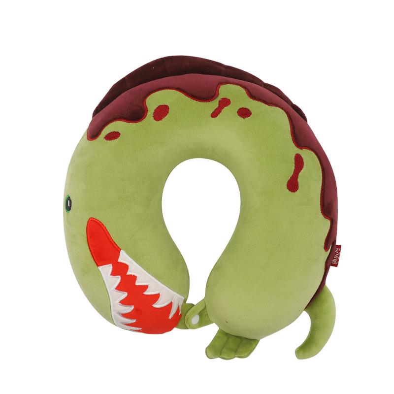 Cuscino per il Collo a Forma di U in Memory Foam con Animali dei Cartoni Animati per Viaggio, Casa o Ufficio Reclinabile