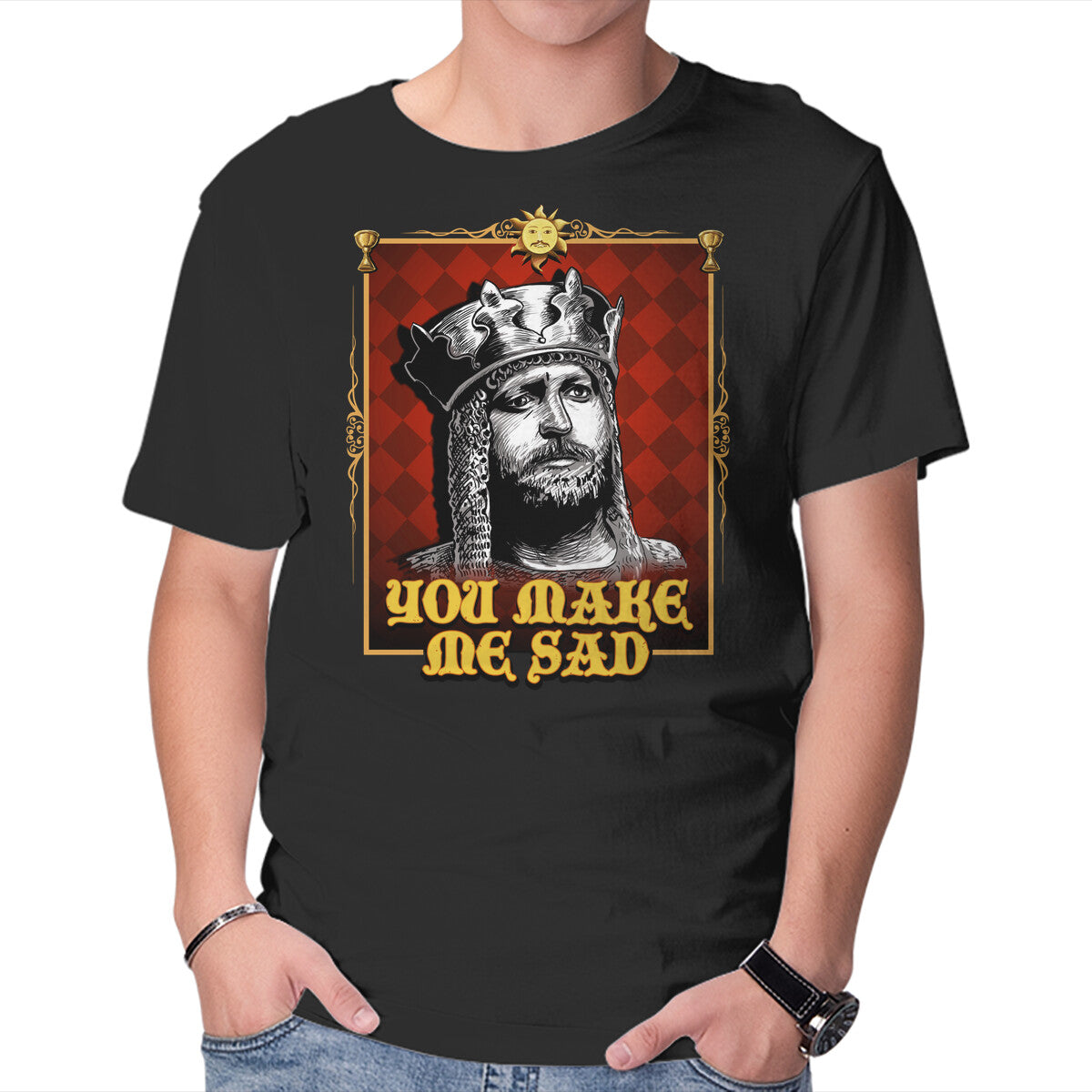 Unisex Crew Neck T-Shirt You Make Me Sad Graphic Short Sleeve Casual Tee XXXXL