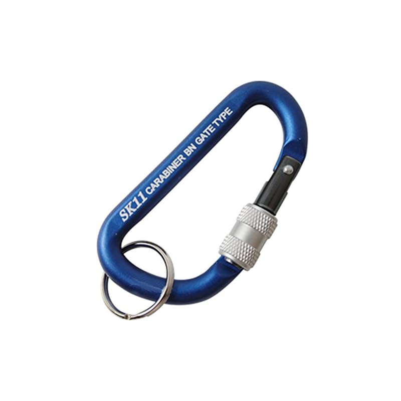 SK11 Lock Carabiner with Anti-Drop Function - Screw Locking Function, Blue, 6 x 60mm, SAC-660BN