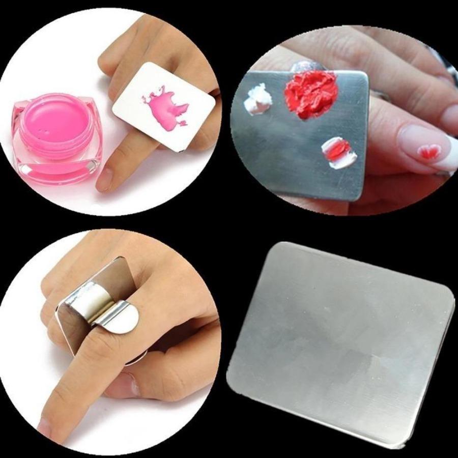 

Палитра Регулируемое Кольцо для Нейл-Арта Смешивание Основы Макияжа Нержавеющая Сталь 7.5cm by 5cm