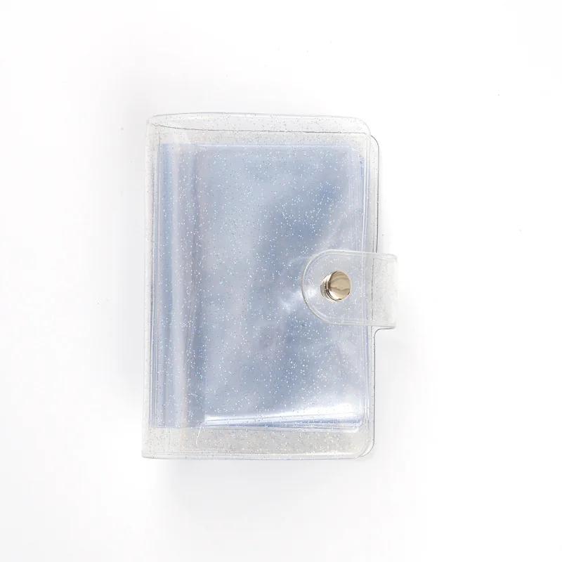 

Cute Mini 3 Inch Transparent instax mini album Sequin Jelly Color photocard holder 32 Photos Business Card Bag