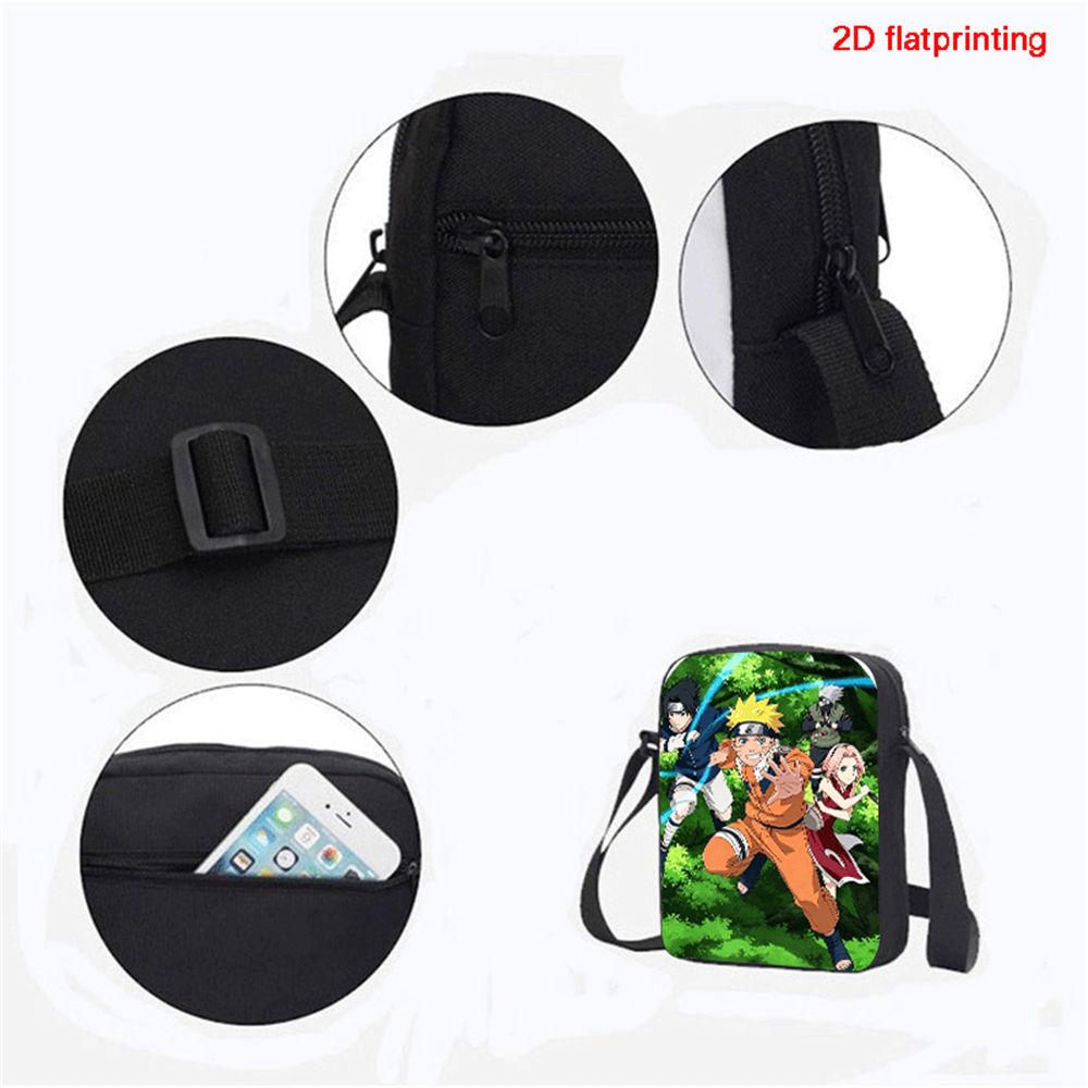 3Pcs Set NARUTO Kids Backpack with Crossbody Bag & Pencil Case Lightweight&Durable, Cartoon School Bags for Ages 4-10 Boys&Girls