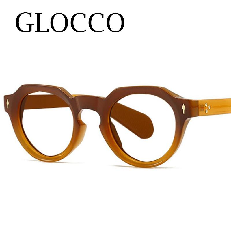 Gradient Grey Round Reading Glasses Women Men Blue Light Blocking Prescription Glasses Retro Small Frame Rice Nail Eyeglasses +2