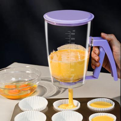Pancake Batter Dispenser Bottle 4 Cup 900ml Pancake Maker with Squeeze Handle for Pancakes Waffles Brownies Cup Cakes Muffins Crepes