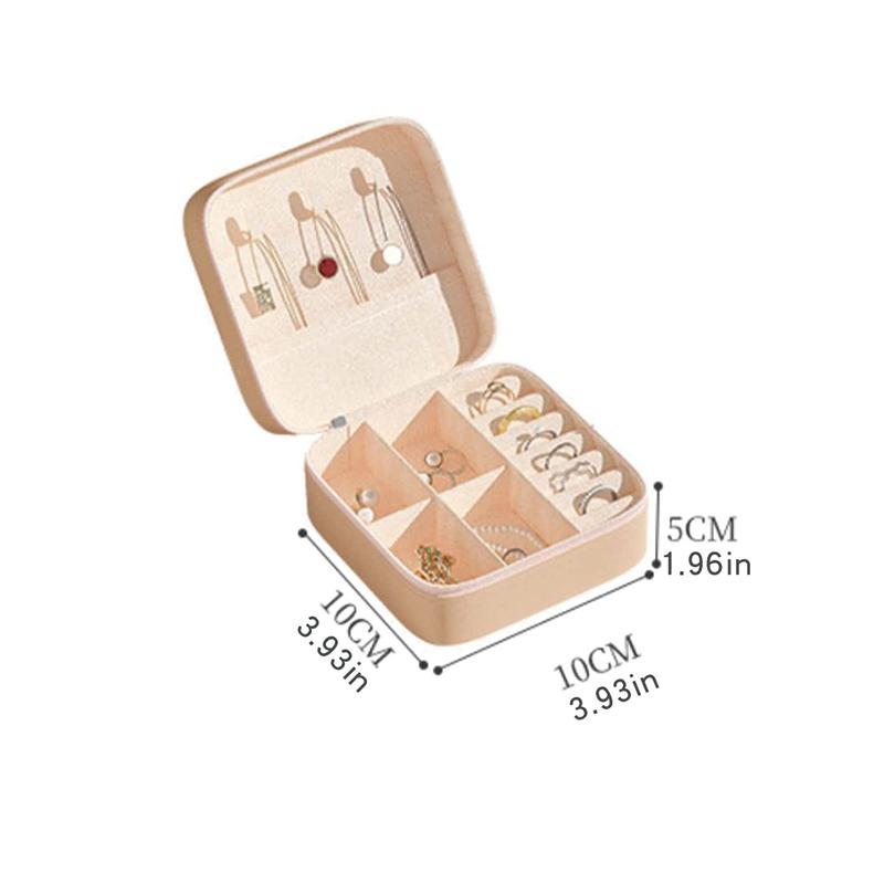 

Портативная мини-шкатулка для хранения ювелирных изделий Дорожный органайзер Шкатулка для ювелирных изделий Кожаное хранилище Серьги Ожерелье Кольцо Органайзер для ювелирных изделий дисплей розовый