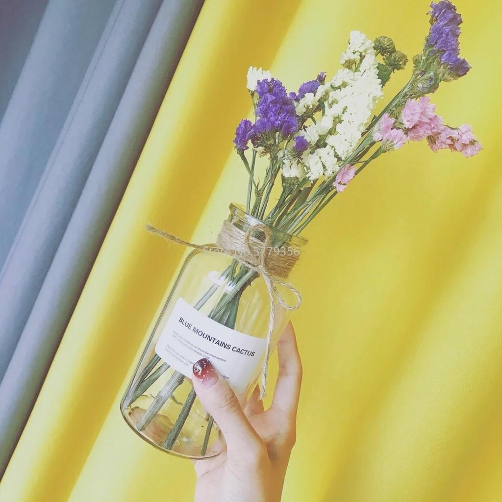 Nordic Glass Vase Home Creative Jewelry Ornaments Transparent Dried Flower Hydroponic Small Brown Bottle Vase Bedside Decoration