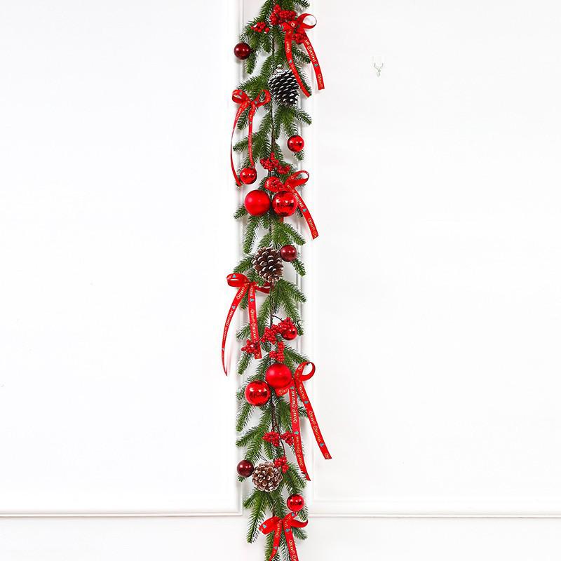 Weihnachtsszene Rattan Treppen- und Türhängekranz Ornament für Kamin, Einkaufszentrum, Hotel