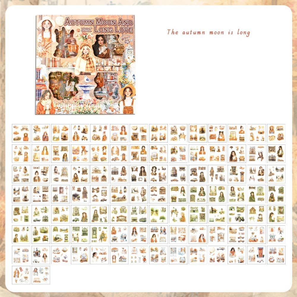 100 stk Fire årstider DIY Scrapbook-klistremerker Håndlaget journaldekor Blomstertema-klistremerker Collage