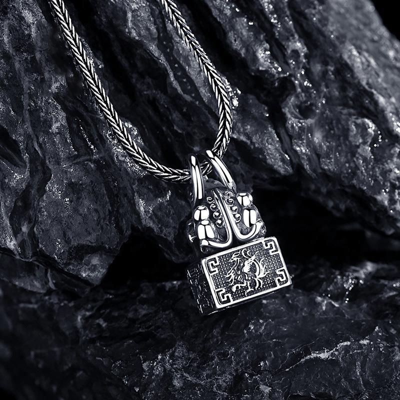 Fashion Personality Necklace Male Seal Pendant Retro Wealth Animal Pixiu Divine Beast Necklace For Men Party Accessories Gift