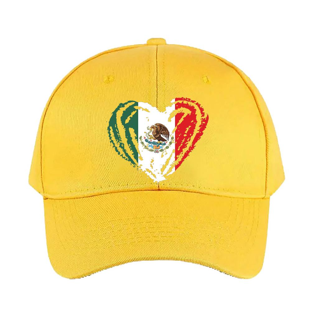 Mexico Mexican Flag Heart Love Cinco De Mayo Cap Summer Woman Man Adult Hat Casual Adjustable Funny Dad Printed Baseball Caps
