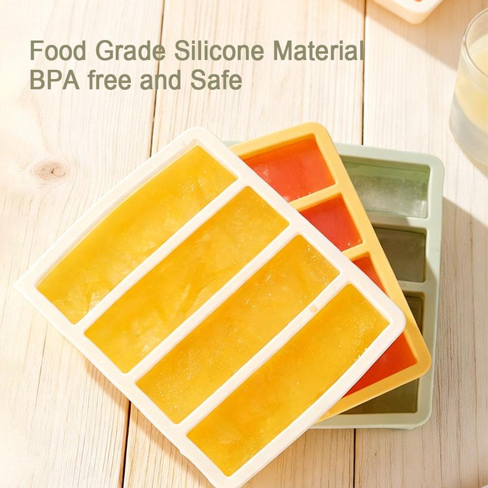 Strip shap Ice Cube Trays Giant Silicone Ice Cubes Square Tray Mold Non-toxic Durable Easy-Release Ice Cube Molds Wine Ice Cube