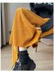 Kaffee-Cordripp-Midi-Rock mit Schlitz - High-Waist Schlankmacher (Koreanischer Stil, Herbst/Winter)