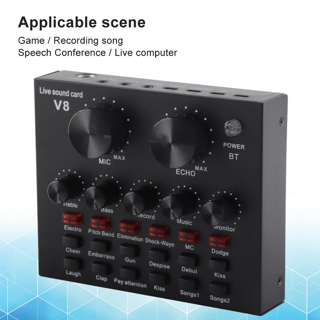 Live Broadcast Sound Card 112 Kinds of Electric Sound Support for Dual Mobile Phone Computer