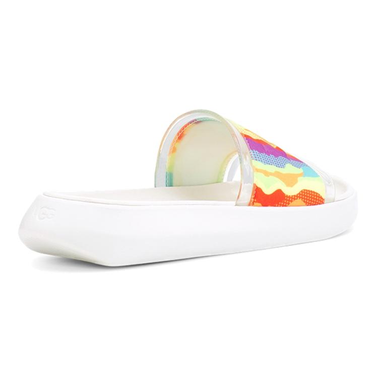 UGG Slide Cali Collage Outdoor Flat Heel Sandals Rainbow Stripe Women's 1120001-RSTR