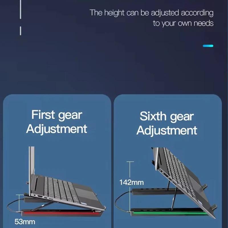 Stojak na laptopa USB C Stacja dokująca Przenośny wspornik Składany Regulowany Uchwyt na komputer PC Tablet Stojak Uchwyt odprowadzający ciepło
