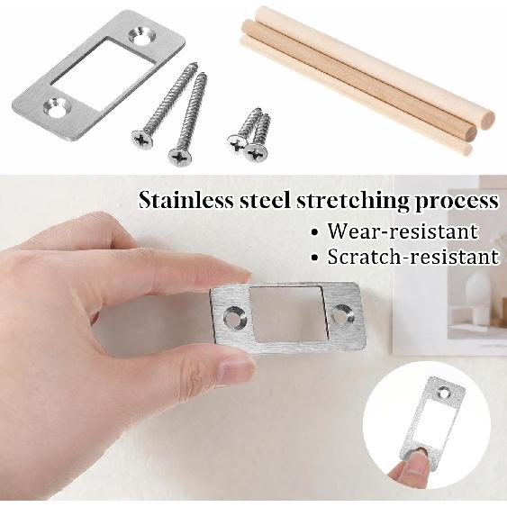 Deadbolt Strike Plate, Round Corner Door Lock Strike Plate Replacement, Metal Strikes Plates Repair Kit for Home, Office (4cm/1.6inch)