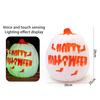 Halloween Pumpkin Lantern Spooky LED Light-up Curved Pumpkin Lamp with Sound for Trick or Treat Parties Indoor Outdoor Desktop Decor