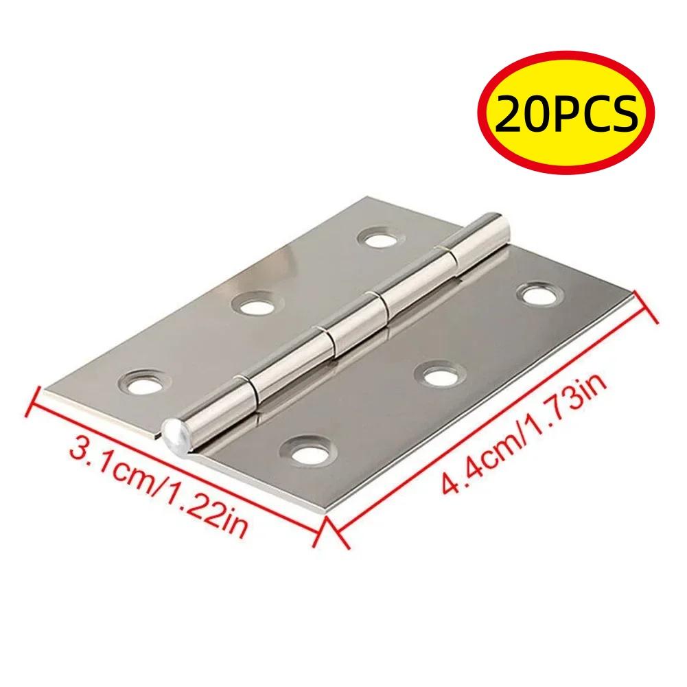 10Pack Stainless Steel Door Hinges, Cabinet Doors, Windows, Wooden Boxes, Flat Hinges for Home Furnishings Hardware Accessories