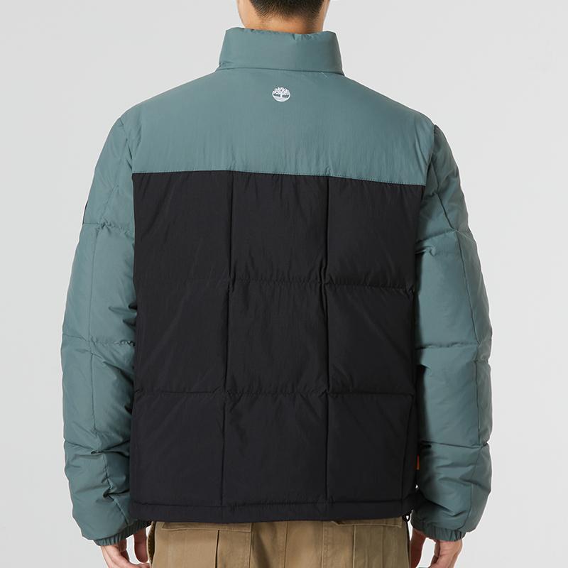 Timberland Outdoor Archive Puffer Jacket Color Block Sports Casual Stand Collar Down Jacket Winter Men Jacket Green A5VED-DA9