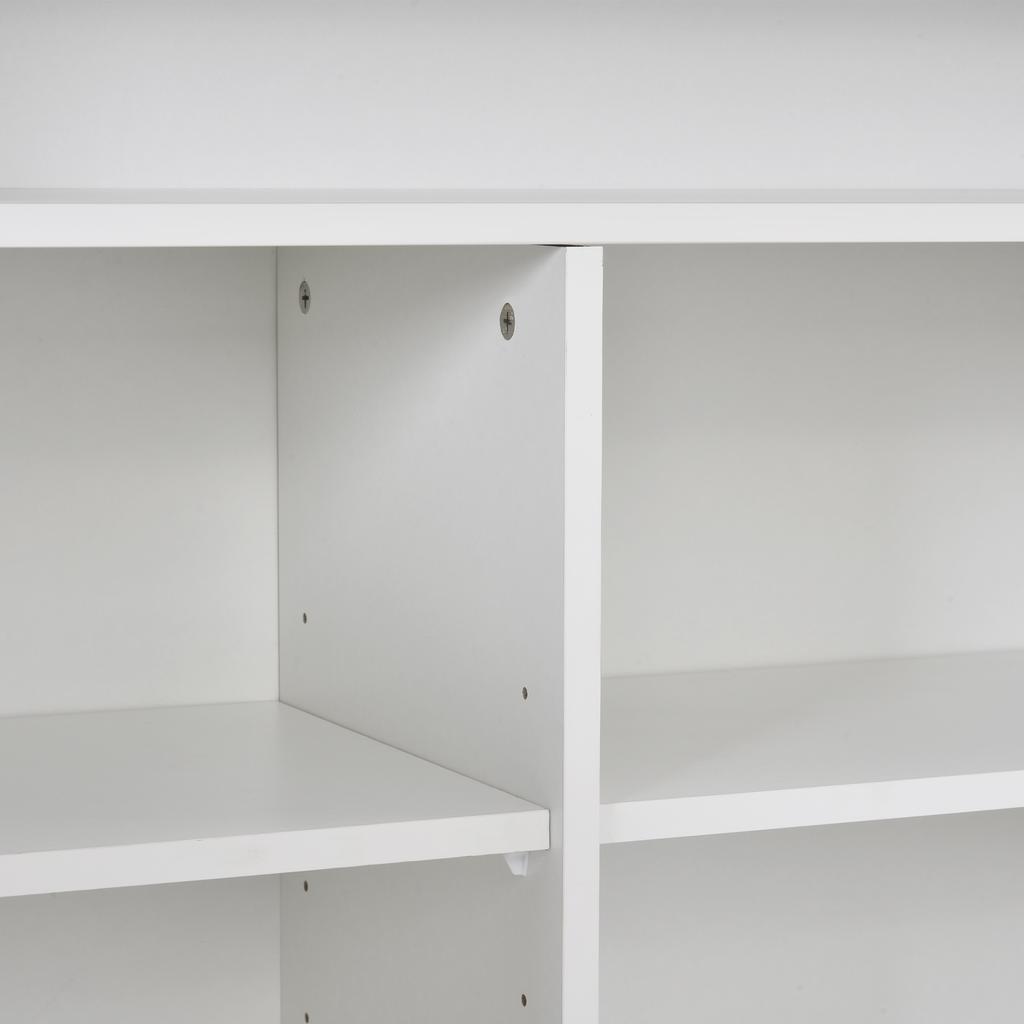 (316190194WAA) Chest Sideboard White Living Room Storage Cabinet High Gloss with LED Light, Modern Kitchen Buffet Wood Display Cabinet TV Stand