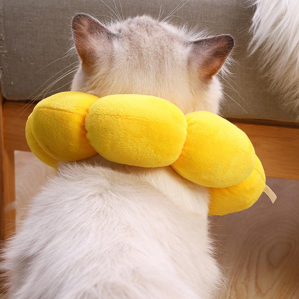 Pet Cat E-Collar Recovery Cone Protection Elizabeth Collar Adjustable Cotton Blends Collar Printed Elizabeth Circle for Cat