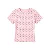 Women Polka Dot Short Sleeve T-Shirt 2026 Summer New Korean Style Crew Neck Slim Fitted Casual Short Top Tees