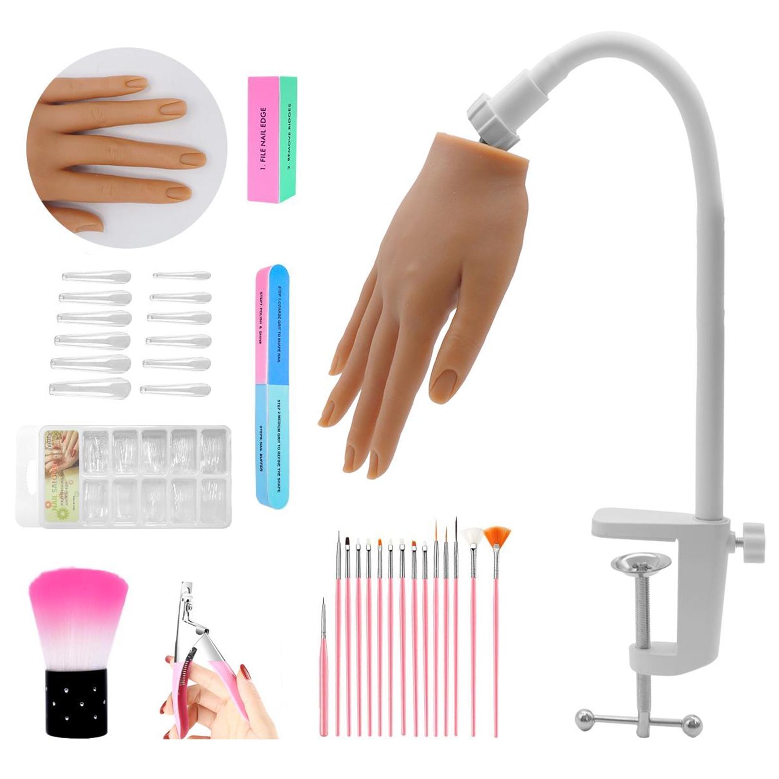 

Silicone nail art hand practice model, flexible finger prosthetic hand training model, nail art practice hand model set