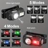 Multiple Lighting Modes Mini Sensor Headlamp Multifunctional Clip-on Hat Flashlight  Cycling