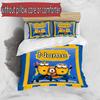 3pcs Duvet Cover Set (1*Duvet Cover + 2*Pillowcase, Without Core), Custom Name Minions Pattern Bedding Set, Home Bedroom Decor Gift