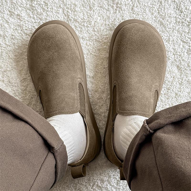 Fashion Men's Fashion Casual Leather Shoes Classic Male Microfiber Leather Loafers Vintage Style Slip On Flats Handmade Mens Shoes Suede