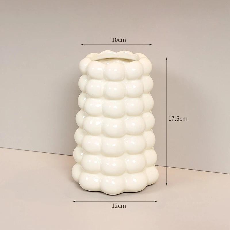 

Nordic Ceramic Vase Ornaments Milk White Silver Vases Dinner Table Flower Arrangement Home Room Decor