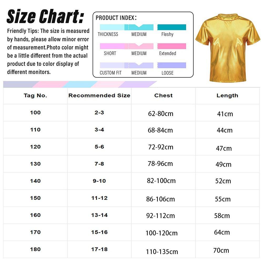 Disco Metallic Top Hip Hop Performance Dancewear Fashion Dance Top Kids Boys Girls