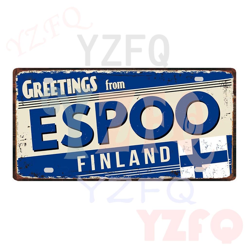 Israel Malmo Espoo Argentina Greetings From City Metal Sign Tin Plate Vintage Poster Garage Shop Home Decor 6x12 Inch KL-0200BB