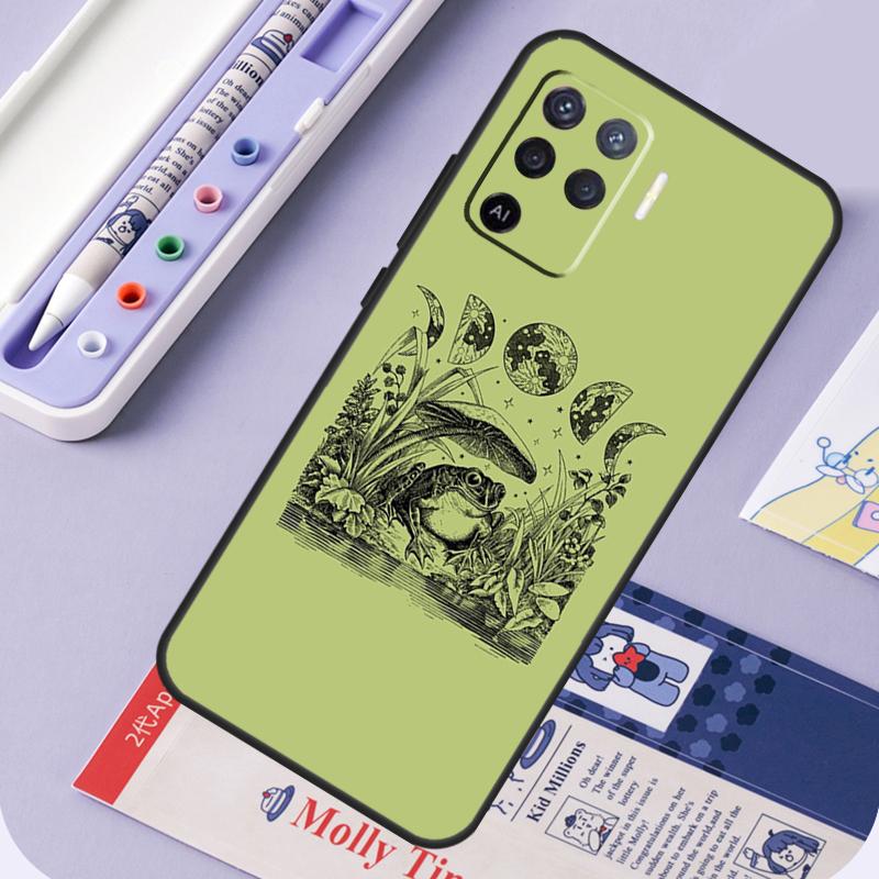 

Коттеджкор Магический Гриб Лягушка Луна Чехол для Телефона Для OPPO A52 A72 A53S A94 A74 A54 A15 A16 A1K A5 A9 A31 A53 A83 A91 A93 Чехол OPPO A53 2020