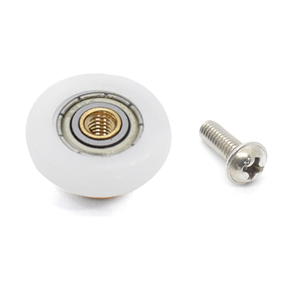 4 st Set Duschrum Rulle 20mm/23mm/25mm/27cm Mässing Enkeldörrsrullar Badrum Skjutglasdörrhjul Nylon Kopparrulle