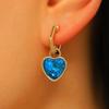 Yousheng 1 Pair Drop Earrings, Detachable Pendant Design Women Earrings, Heart Rhinestones Inlaid Versatile Earrings for Jewelry