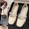 French Temperament Single Shoes Autumn New Pearl Soft Bottom Flat Bottom Soft Surface Shoes Light Mary Jane Shoes