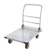 Platform Truck, 907.18 Kg Capacity, Heavy Duty Steel Flatbed Cart with Swivel Wheels and Handle, Foldable Platform Hand Push Truck Dolly, for