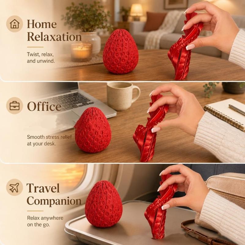 Colorful Plastic Strawberries Shuffles Spinner Rotating Toy Perfect for Adults Kids to Reduce Anxiety Improve Concentration