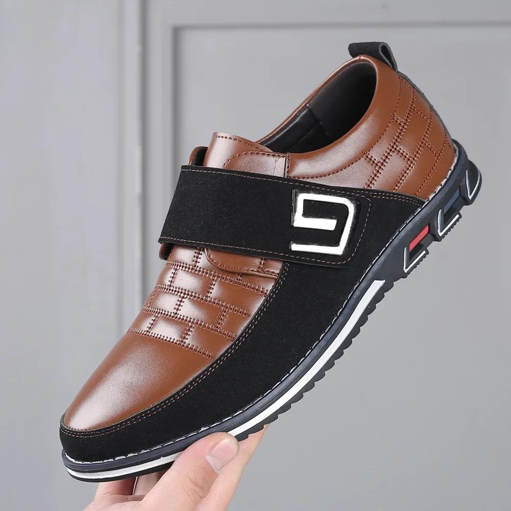 Leather Casual Shoes for Men Fashion Men Loafers Office Comfortable Slip On Men Shoes Business Big Size Working Footwear Tênis