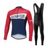 Set Completo Maglia a Manica Lunga da Ciclismo e Salopette Uomo Donna A Righe Traspirante