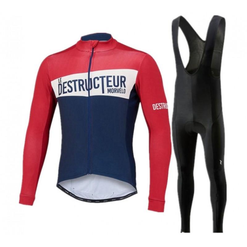 Set Completo Maglia a Manica Lunga da Ciclismo e Salopette Uomo Donna A Righe Traspirante