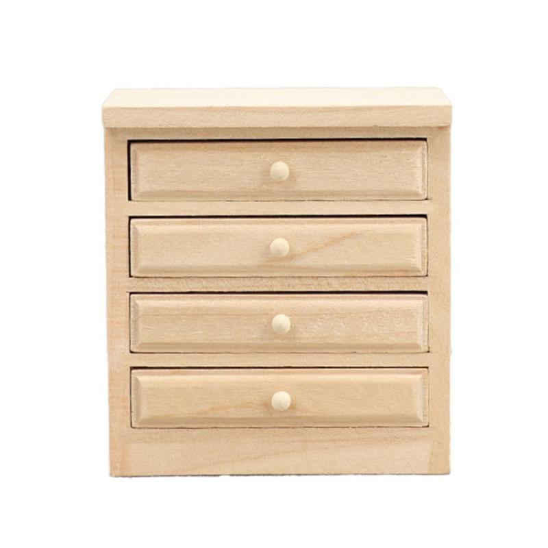 

Кукольные домики Миниатюрный шкаф Деревянная кухонная сцена Аксессуары для дисплея 1/12 Неокрашенная мебель Материал для крафтового проекта