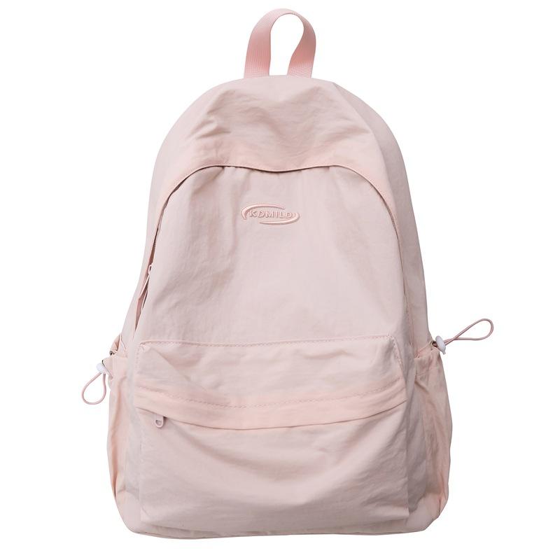 Schoolbag Lightweight Simple Solid Color Backpack Casual Versatile College Student Class Bag School Bag Female Outing Wind Student Backpack